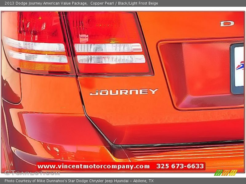 Copper Pearl / Black/Light Frost Beige 2013 Dodge Journey American Value Package