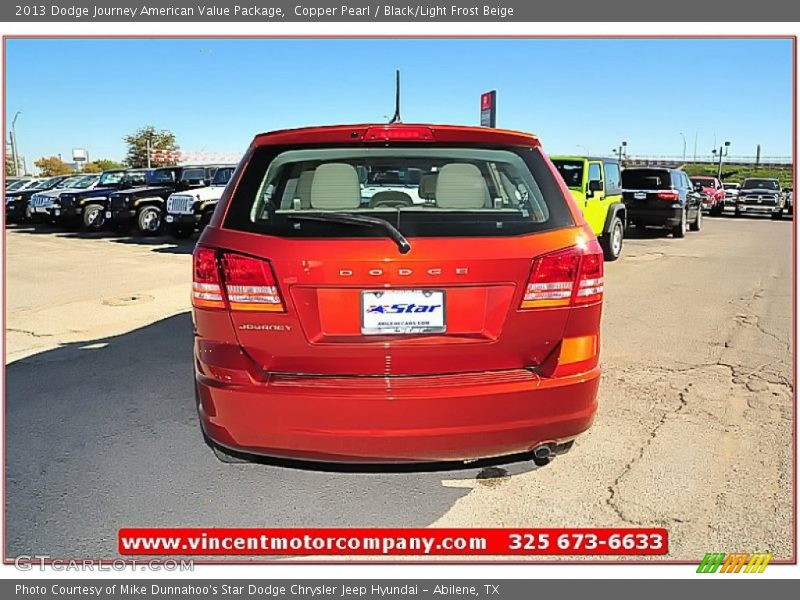 Copper Pearl / Black/Light Frost Beige 2013 Dodge Journey American Value Package