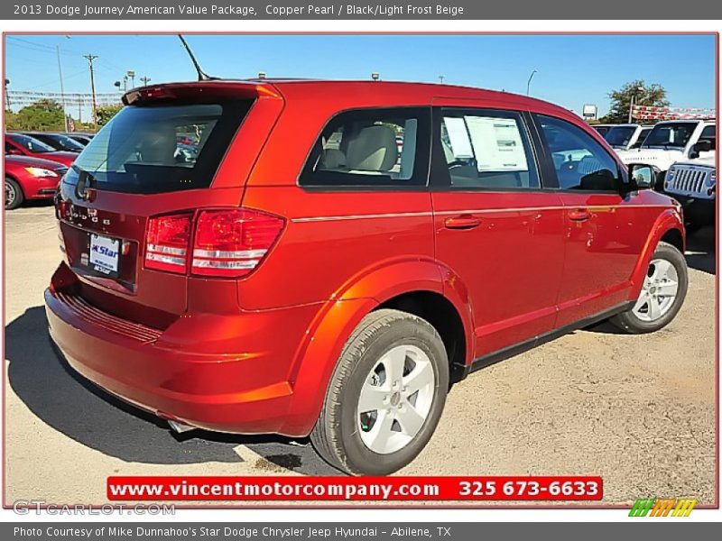 Copper Pearl / Black/Light Frost Beige 2013 Dodge Journey American Value Package