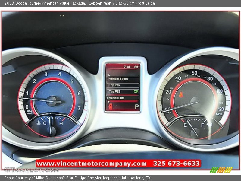 Copper Pearl / Black/Light Frost Beige 2013 Dodge Journey American Value Package