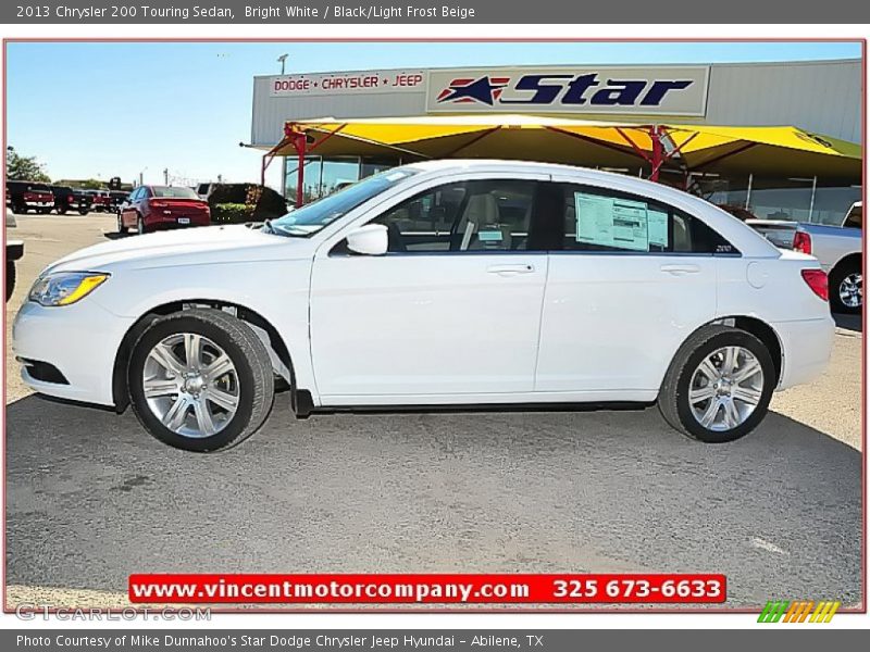 Bright White / Black/Light Frost Beige 2013 Chrysler 200 Touring Sedan