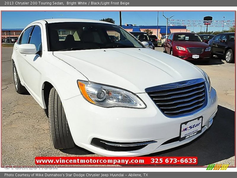 Bright White / Black/Light Frost Beige 2013 Chrysler 200 Touring Sedan