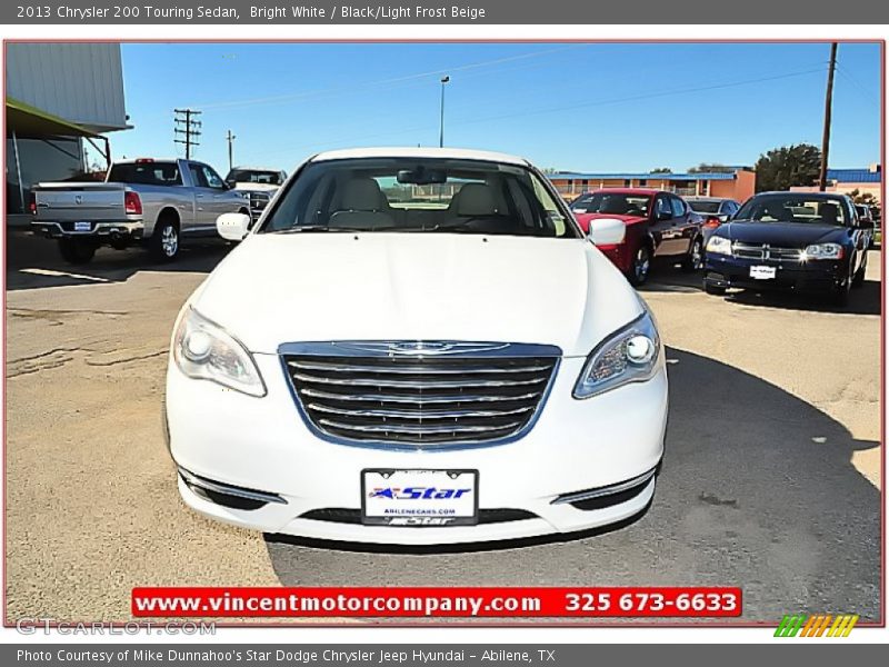 Bright White / Black/Light Frost Beige 2013 Chrysler 200 Touring Sedan
