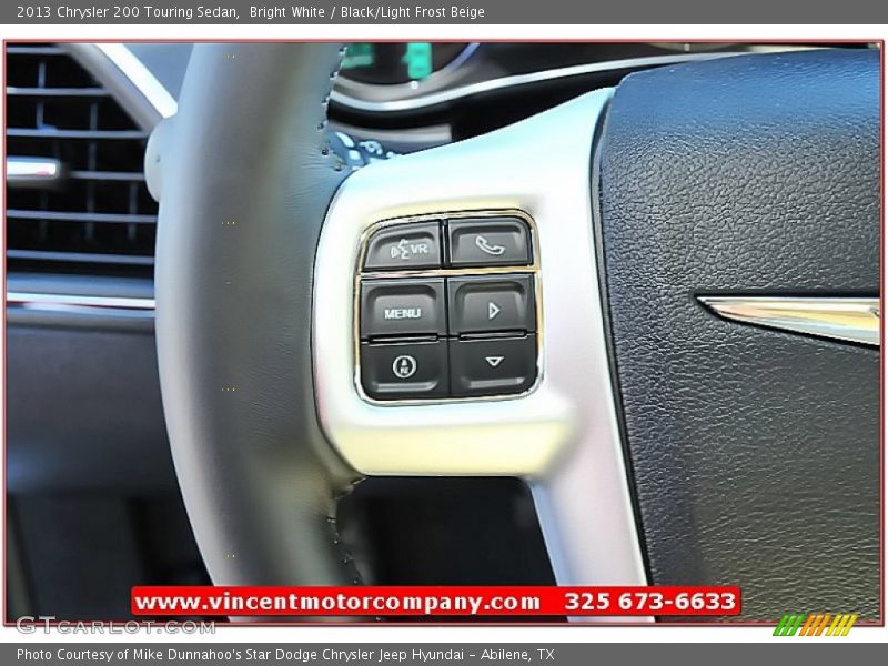 Bright White / Black/Light Frost Beige 2013 Chrysler 200 Touring Sedan