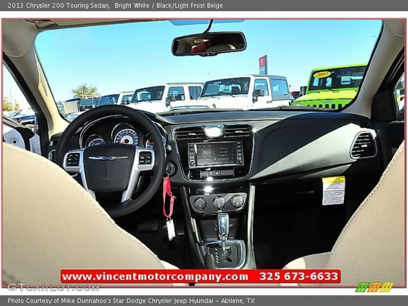 Bright White / Black/Light Frost Beige 2013 Chrysler 200 Touring Sedan