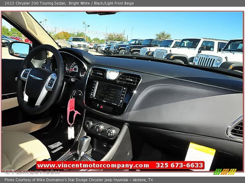 Bright White / Black/Light Frost Beige 2013 Chrysler 200 Touring Sedan