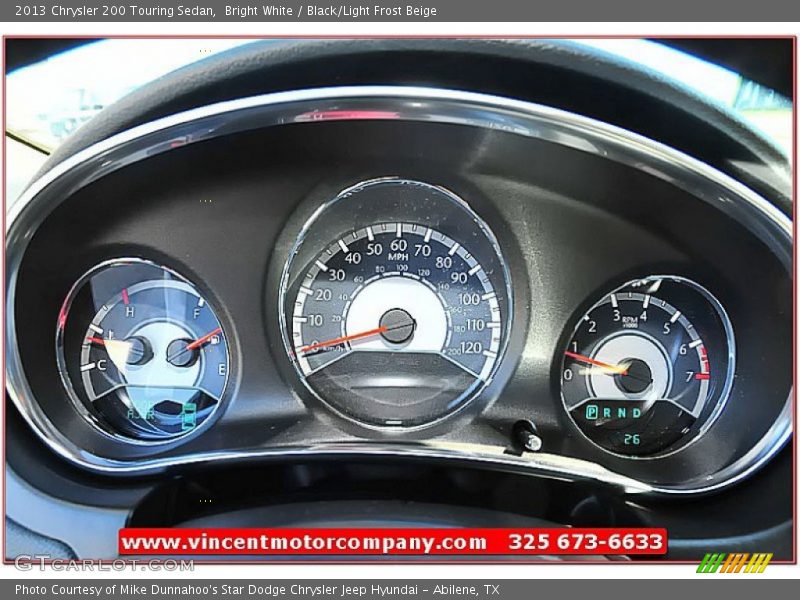 Bright White / Black/Light Frost Beige 2013 Chrysler 200 Touring Sedan