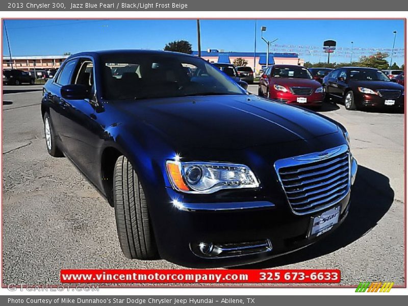 Jazz Blue Pearl / Black/Light Frost Beige 2013 Chrysler 300
