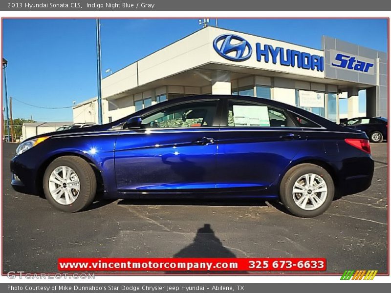 Indigo Night Blue / Gray 2013 Hyundai Sonata GLS
