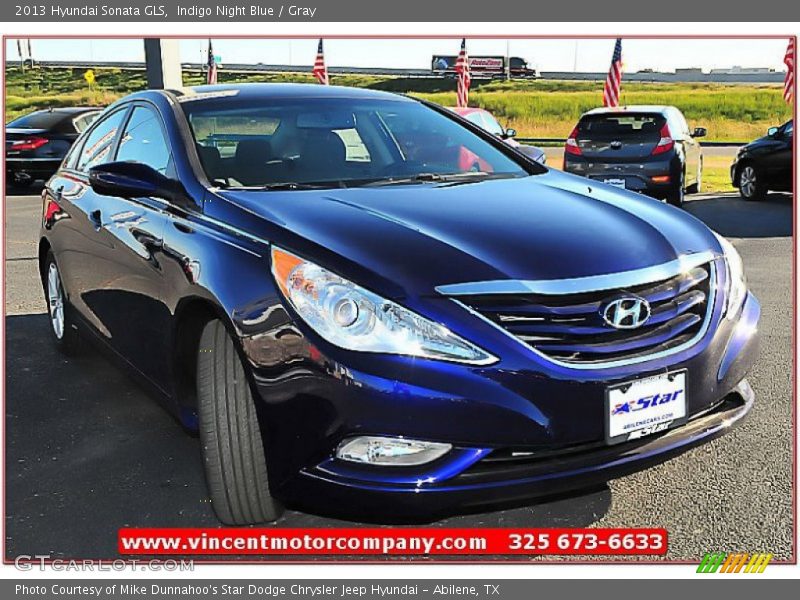 Indigo Night Blue / Gray 2013 Hyundai Sonata GLS