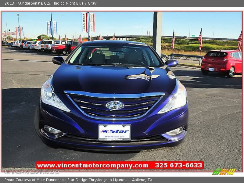 Indigo Night Blue / Gray 2013 Hyundai Sonata GLS