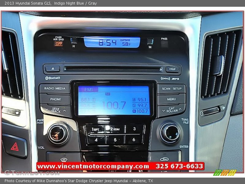 Indigo Night Blue / Gray 2013 Hyundai Sonata GLS