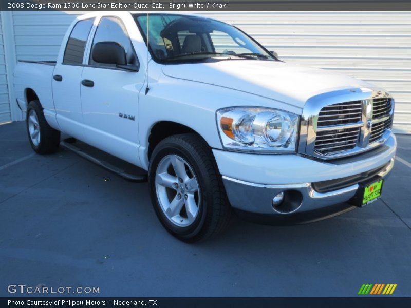 Bright White / Khaki 2008 Dodge Ram 1500 Lone Star Edition Quad Cab