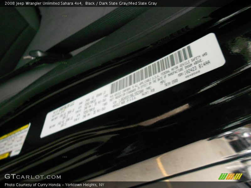 Black / Dark Slate Gray/Med Slate Gray 2008 Jeep Wrangler Unlimited Sahara 4x4