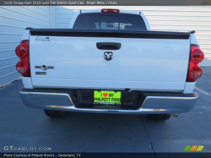 Bright White / Khaki 2008 Dodge Ram 1500 Lone Star Edition Quad Cab