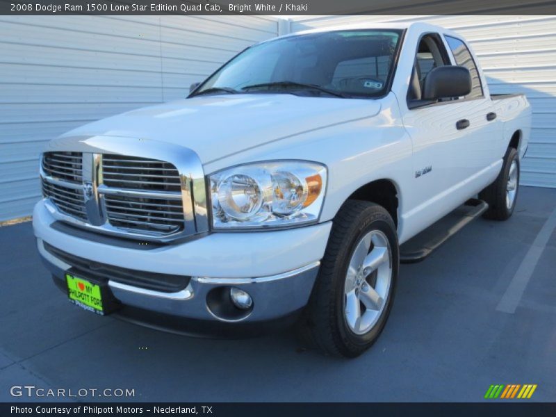 Bright White / Khaki 2008 Dodge Ram 1500 Lone Star Edition Quad Cab