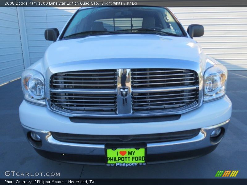 Bright White / Khaki 2008 Dodge Ram 1500 Lone Star Edition Quad Cab