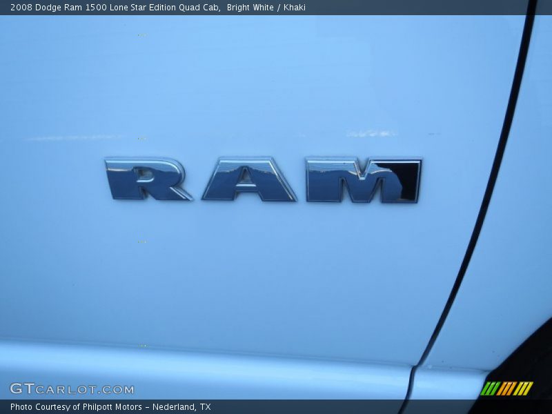 Bright White / Khaki 2008 Dodge Ram 1500 Lone Star Edition Quad Cab