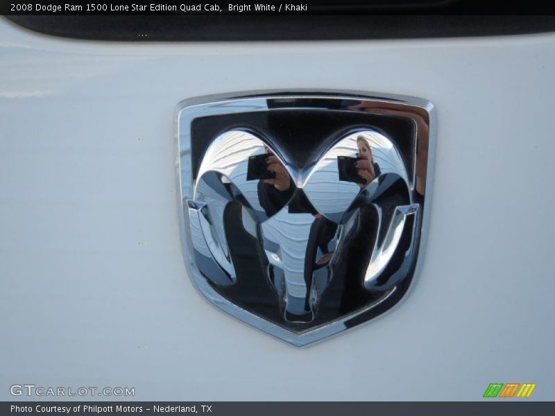 Bright White / Khaki 2008 Dodge Ram 1500 Lone Star Edition Quad Cab