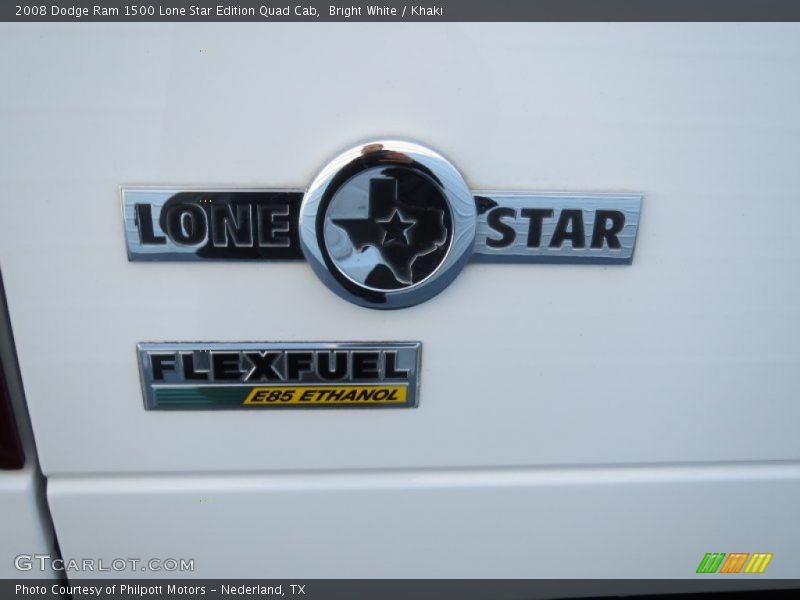 Bright White / Khaki 2008 Dodge Ram 1500 Lone Star Edition Quad Cab