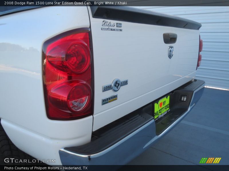 Bright White / Khaki 2008 Dodge Ram 1500 Lone Star Edition Quad Cab