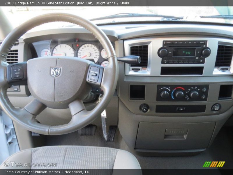Bright White / Khaki 2008 Dodge Ram 1500 Lone Star Edition Quad Cab