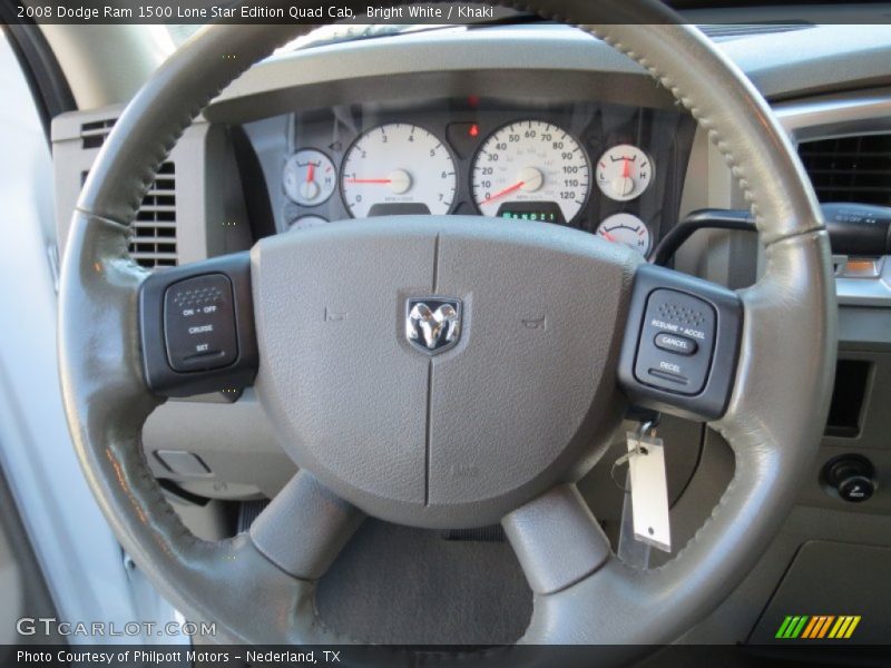 Bright White / Khaki 2008 Dodge Ram 1500 Lone Star Edition Quad Cab
