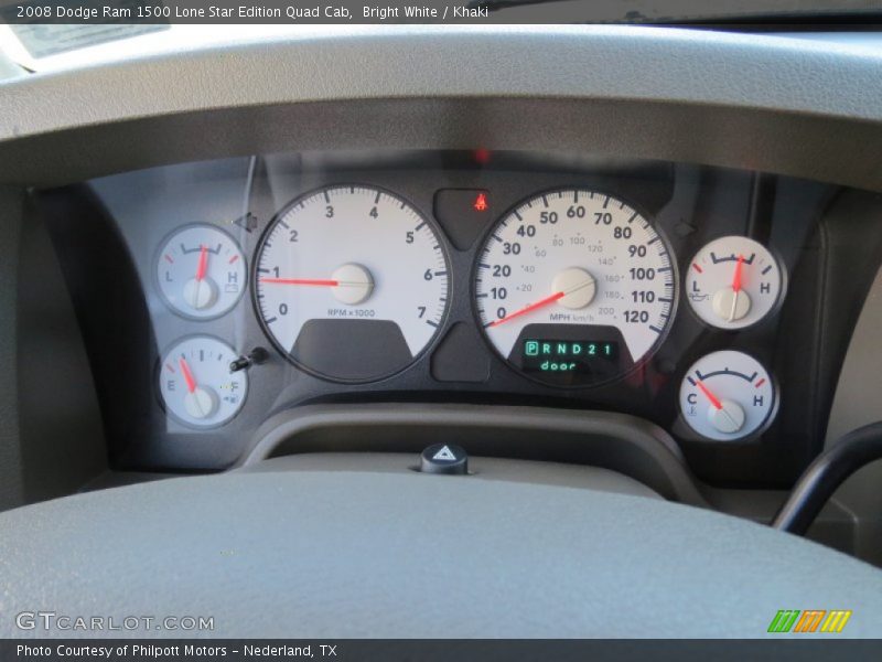 Bright White / Khaki 2008 Dodge Ram 1500 Lone Star Edition Quad Cab