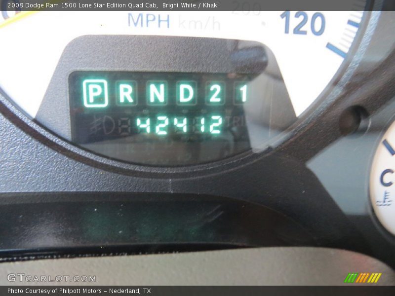 Bright White / Khaki 2008 Dodge Ram 1500 Lone Star Edition Quad Cab