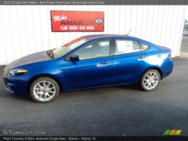 Blue Streak Pearl Coat / Black/Light Diesel Gray 2013 Dodge Dart Rallye