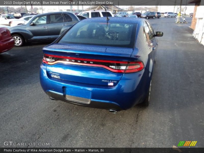 Blue Streak Pearl Coat / Black/Light Diesel Gray 2013 Dodge Dart Rallye