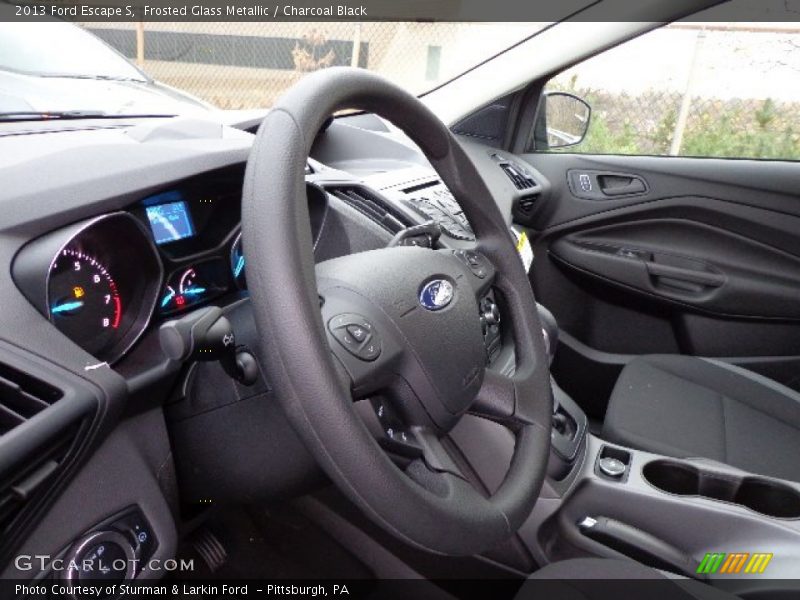 Frosted Glass Metallic / Charcoal Black 2013 Ford Escape S
