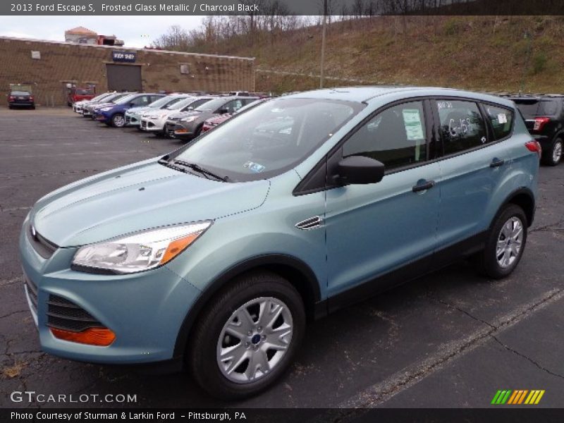 Frosted Glass Metallic / Charcoal Black 2013 Ford Escape S