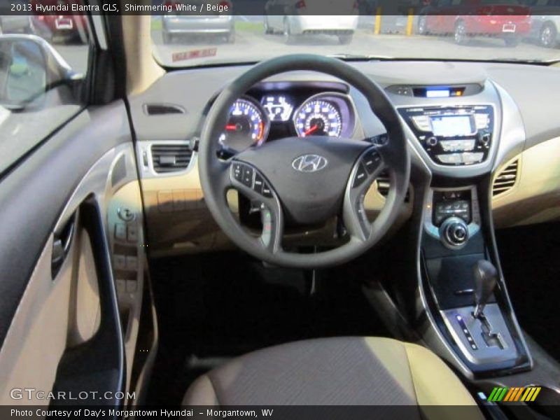 Shimmering White / Beige 2013 Hyundai Elantra GLS