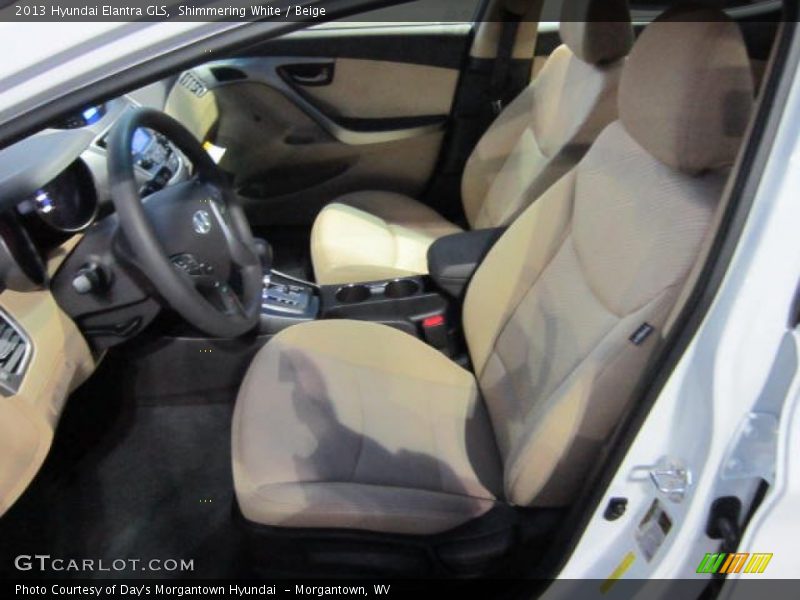 Shimmering White / Beige 2013 Hyundai Elantra GLS