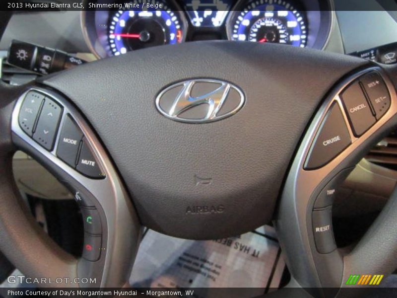 Shimmering White / Beige 2013 Hyundai Elantra GLS
