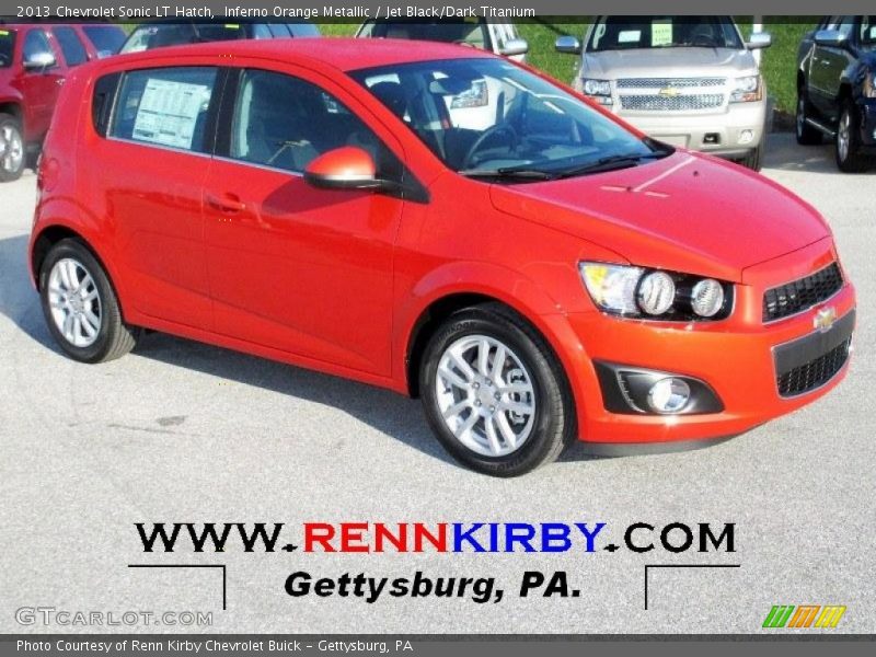 Inferno Orange Metallic / Jet Black/Dark Titanium 2013 Chevrolet Sonic LT Hatch