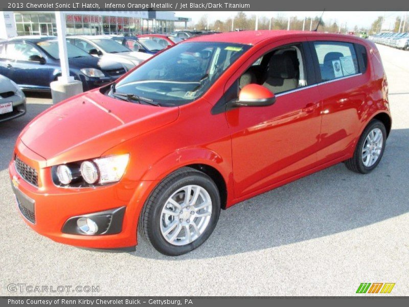 Inferno Orange Metallic / Jet Black/Dark Titanium 2013 Chevrolet Sonic LT Hatch