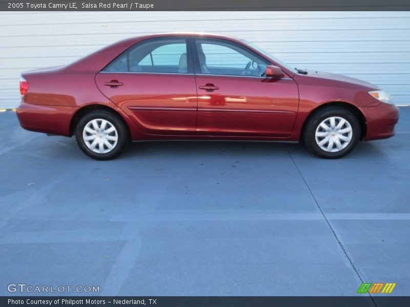 Salsa Red Pearl / Taupe 2005 Toyota Camry LE