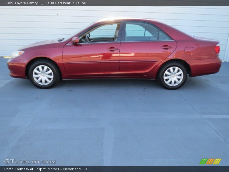 Salsa Red Pearl / Taupe 2005 Toyota Camry LE