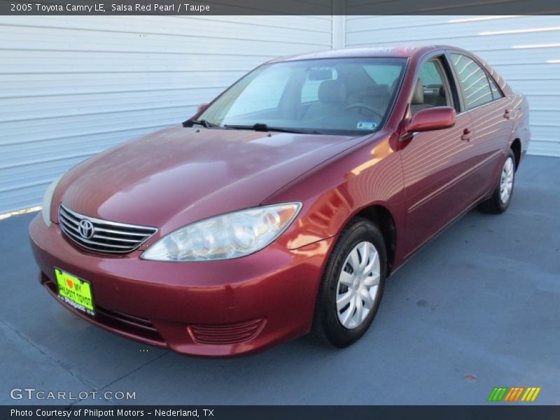 Salsa Red Pearl / Taupe 2005 Toyota Camry LE