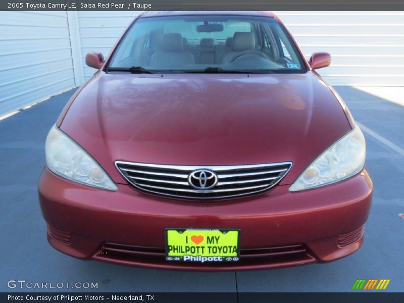 Salsa Red Pearl / Taupe 2005 Toyota Camry LE