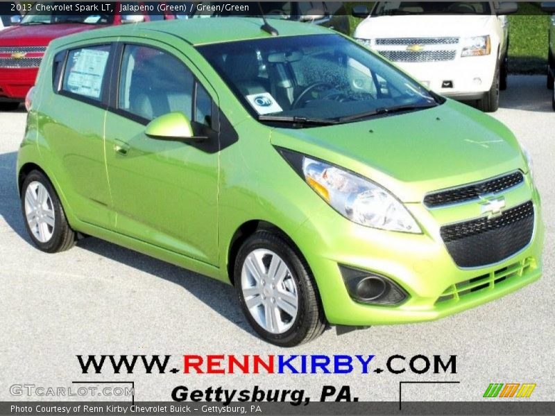 Jalapeno (Green) / Green/Green 2013 Chevrolet Spark LT