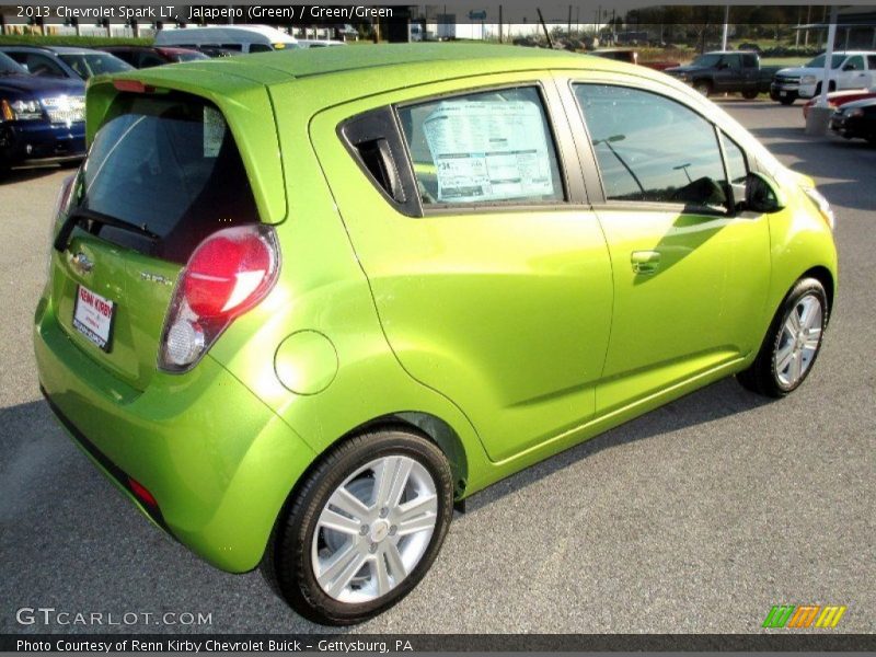 Jalapeno (Green) / Green/Green 2013 Chevrolet Spark LT