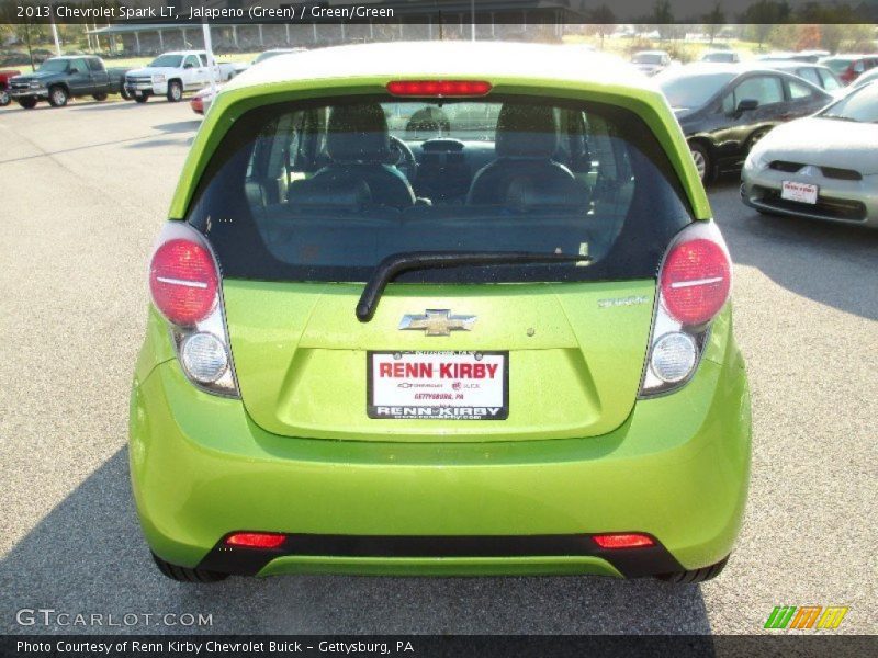 Jalapeno (Green) / Green/Green 2013 Chevrolet Spark LT