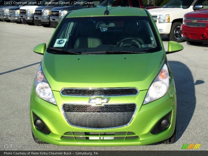Jalapeno (Green) / Green/Green 2013 Chevrolet Spark LT