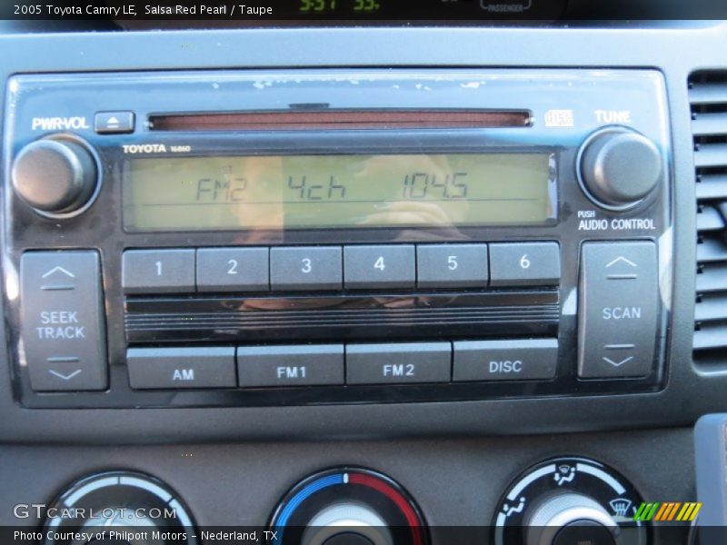 Salsa Red Pearl / Taupe 2005 Toyota Camry LE
