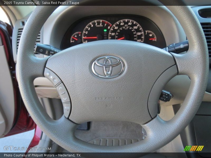 Salsa Red Pearl / Taupe 2005 Toyota Camry LE