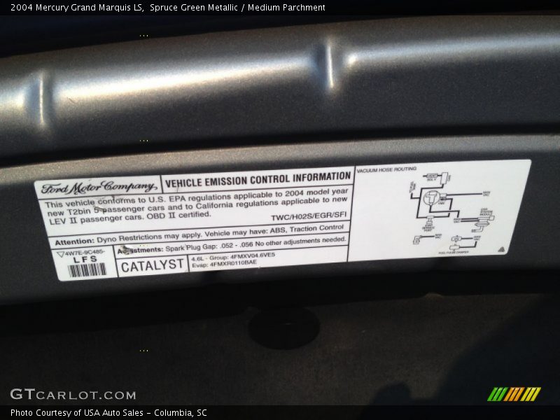 Spruce Green Metallic / Medium Parchment 2004 Mercury Grand Marquis LS