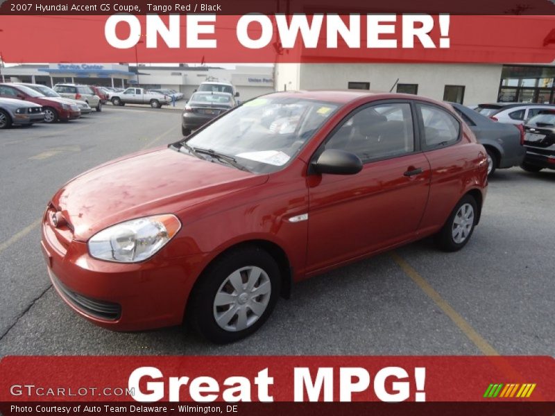 Tango Red / Black 2007 Hyundai Accent GS Coupe